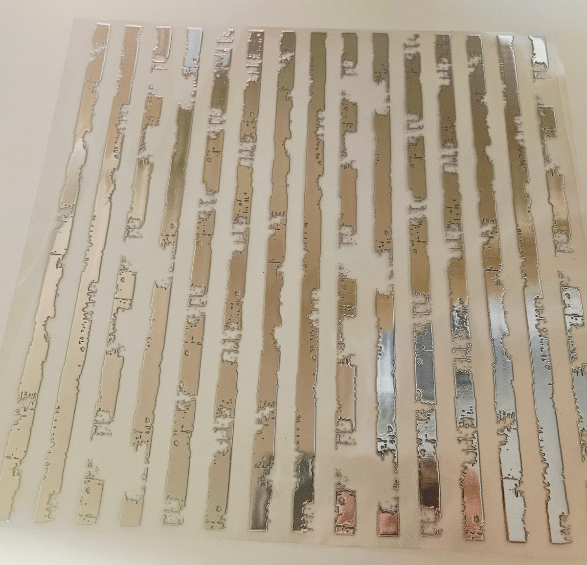 #8 Metallic UV DTF- Distressed Stripes- available in Gold and Silver