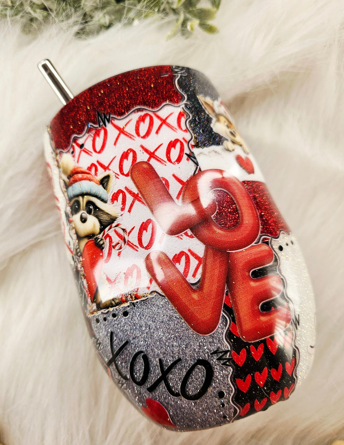 Love Patchwork 15oz wine wine tumbler