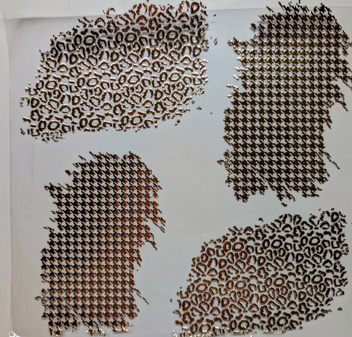#142 Metallic Houndstooth and Leopard  patches
