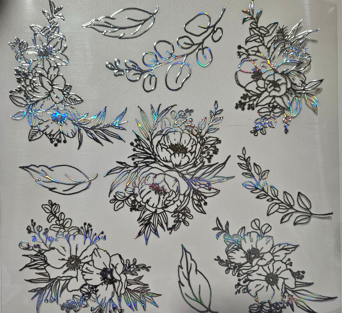 #149 Metallic Floral Outline