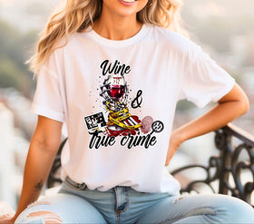 Wine and true crime DTF Transfer