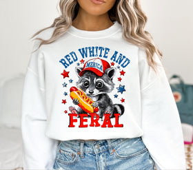 Red white and feral DTF Transfers