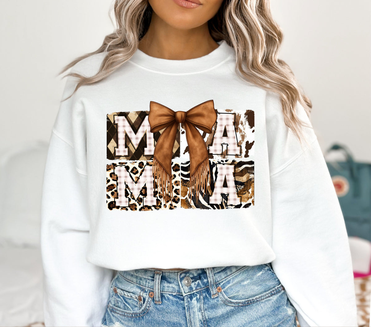 Mama animal print western DTF Transfers