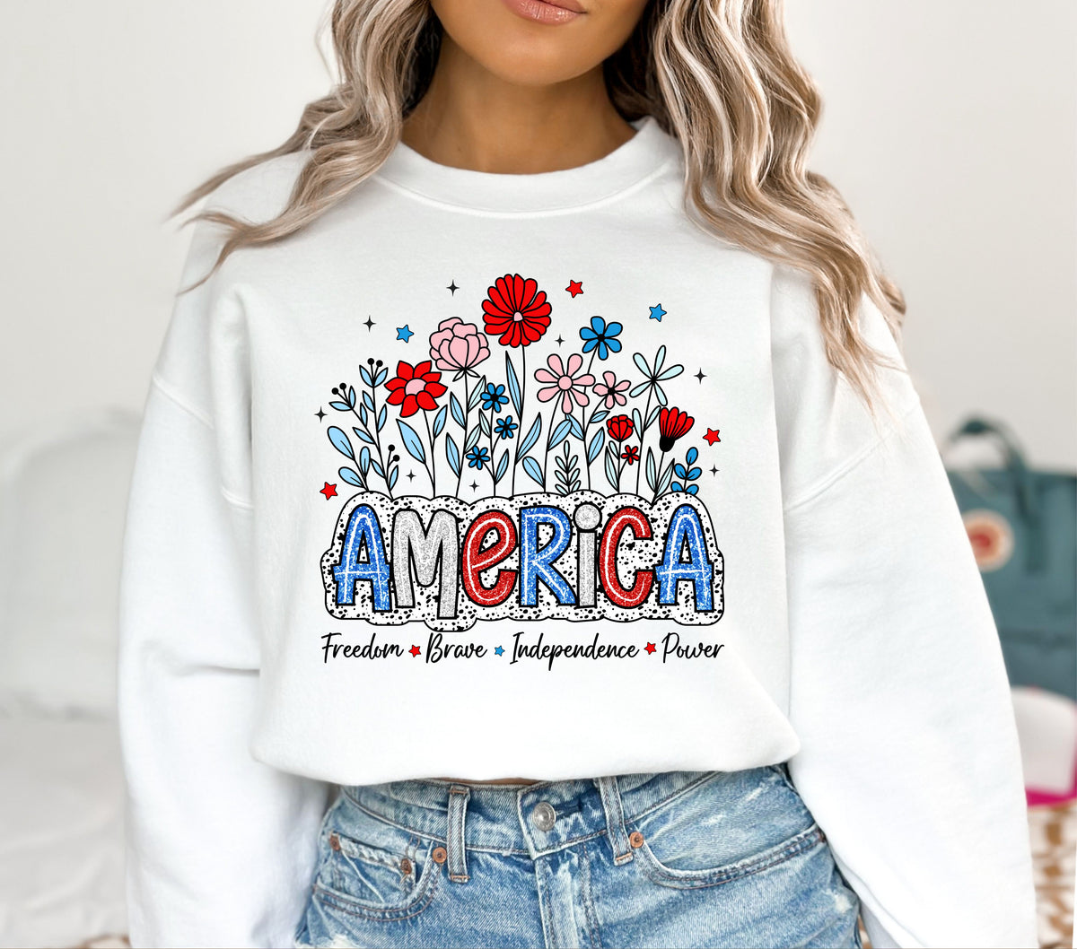 America floral DTF Transfers