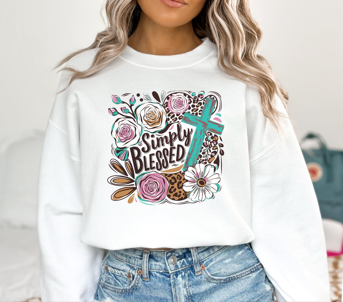 Simply Blessed floral DTF Transfers