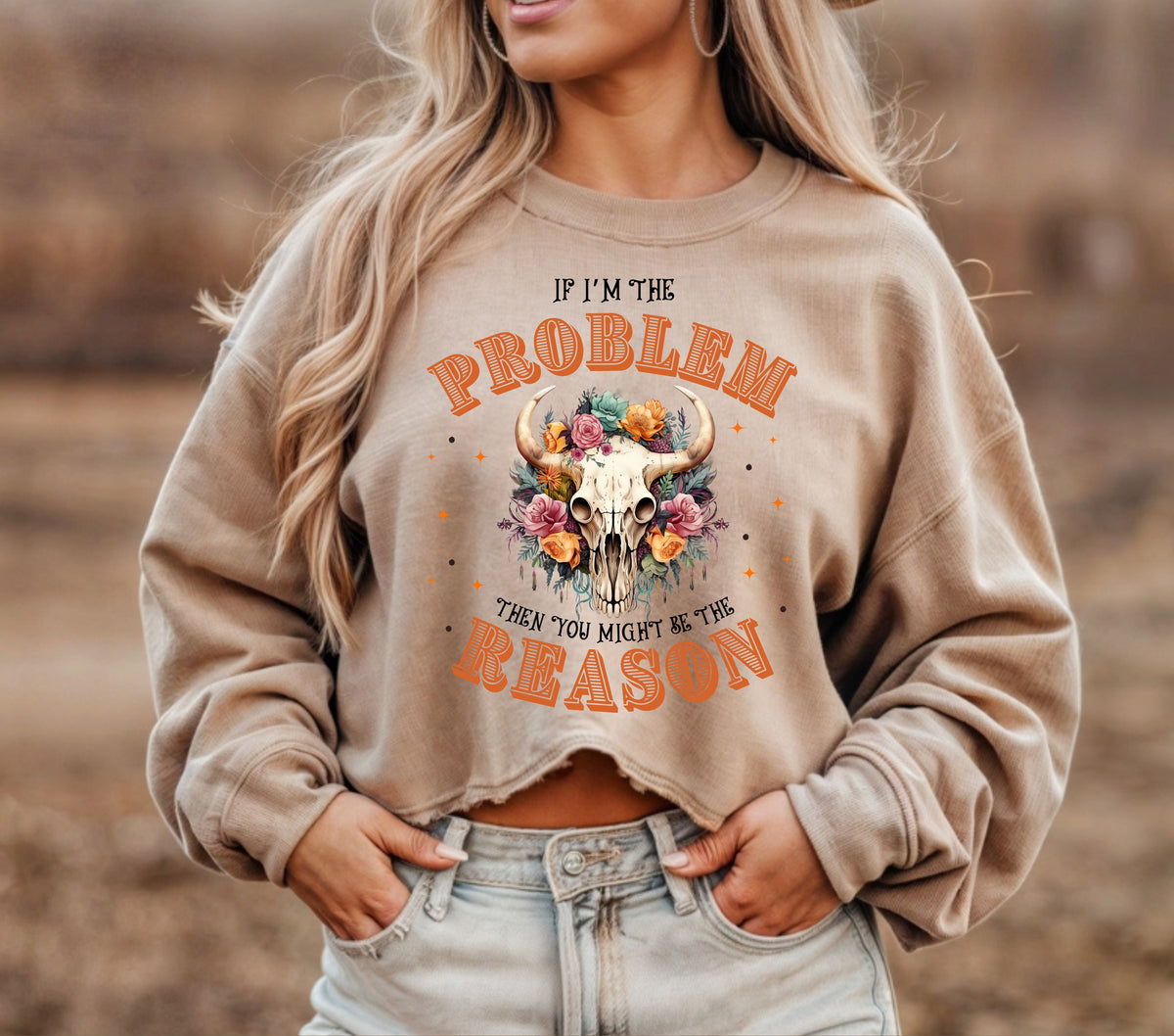 If I'm the problem Floral Bullskull black letters DTF Transfers