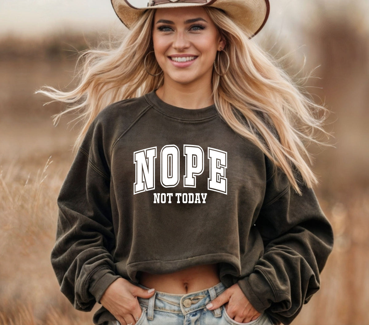 Nope not today white DTF Transfers