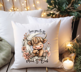 Love you to the Moon and Back Highland DTF Transfers for pillows