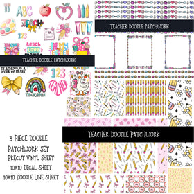 Teacher Doodle Patchwork Set