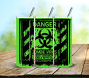 Zombie Virus UV DTF  tumbler wraps 2 sizes 2 colors available
