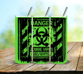 Zombie Virus UV DTF  tumbler wraps 2 sizes 2 colors available