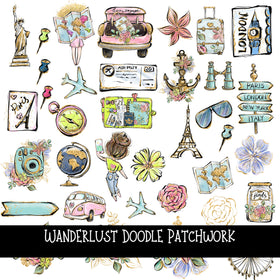 Wanderlust Doodle Patchwork Set