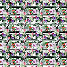 Flowers On Squares - Adhesive Vinyl
