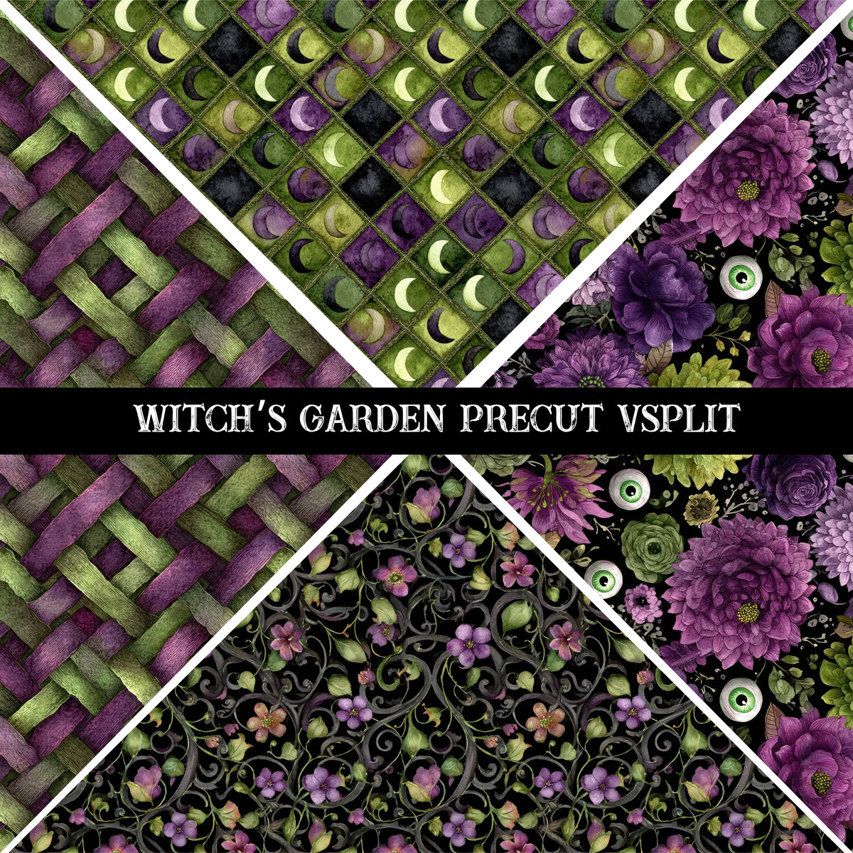 Witch's Garden precut Vsplits 12x12 vinyl sheet
