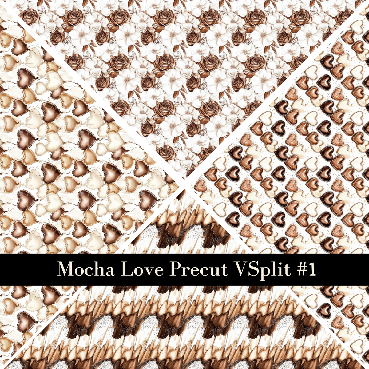 Mocha Love precut VSplits -12x12 vinyl sheet (5 Variants)
