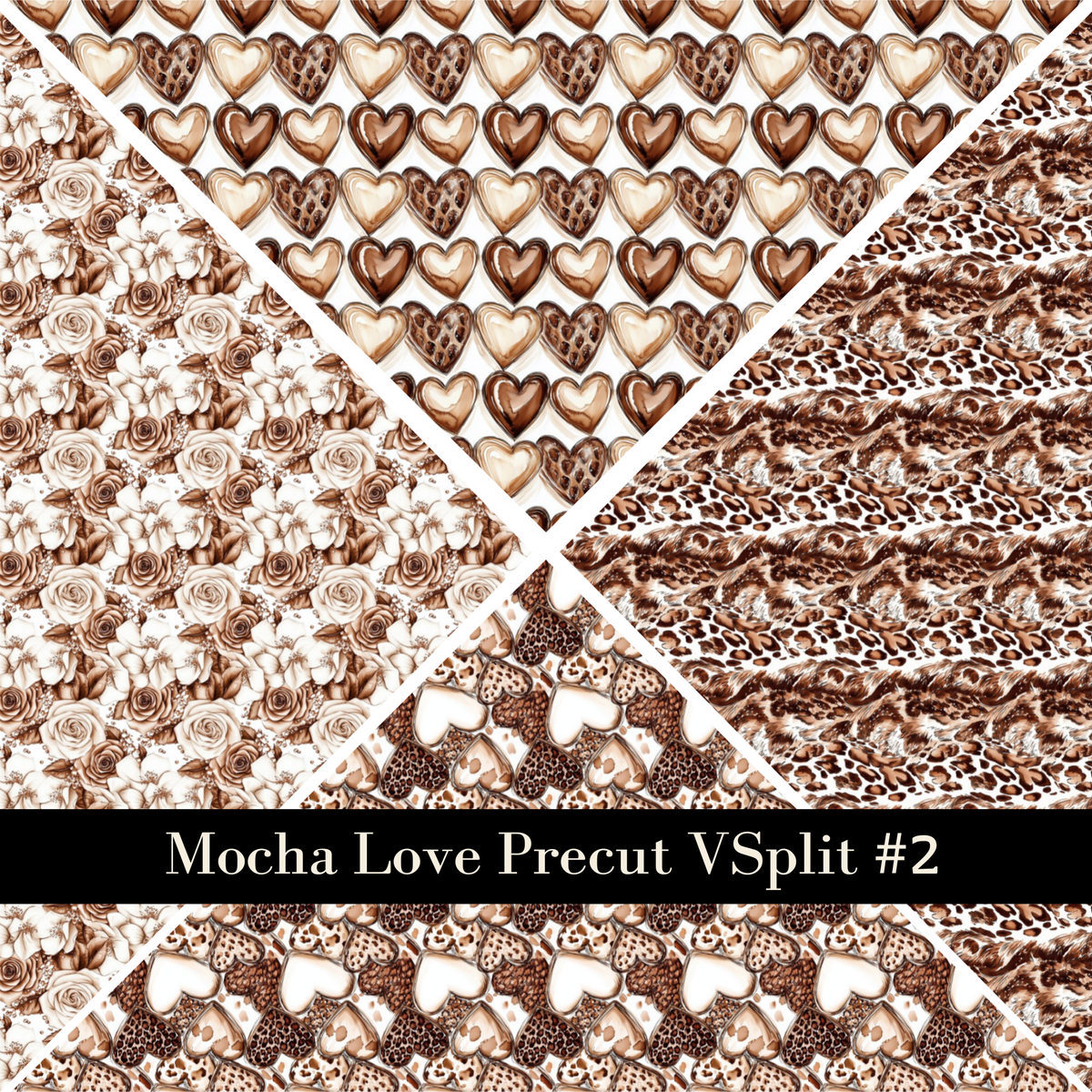 Mocha Love precut VSplits -12x12 vinyl sheet (5 Variants)