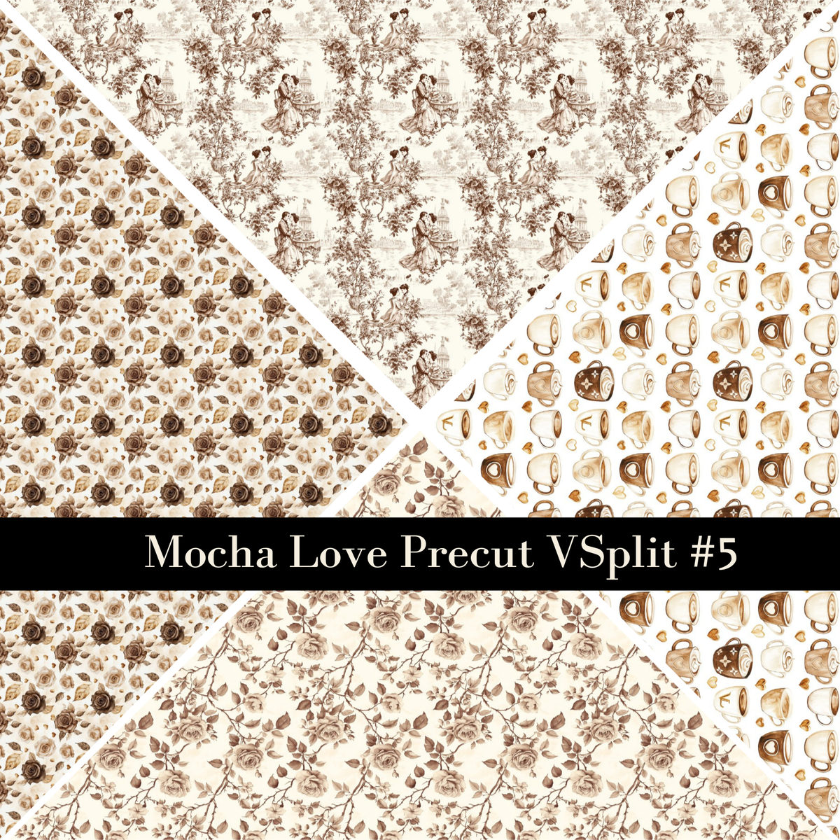Mocha Love precut VSplits -12x12 vinyl sheet (5 Variants)